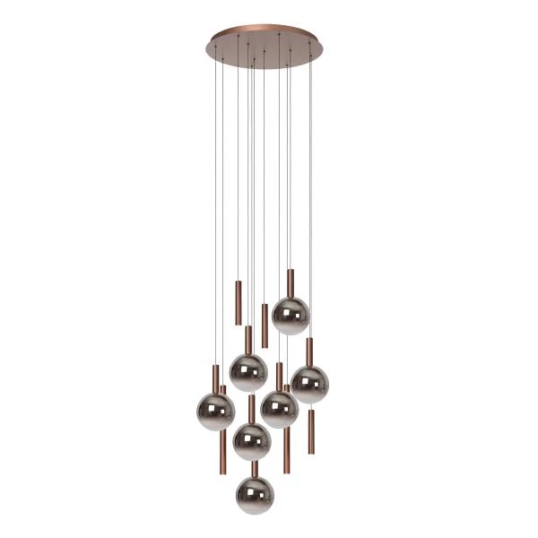 Lucide Premium JASMINE - Suspension - Ø 75 cm - LED Dim. - CCT - 12x4,5W 2200K/3300K - Cuivre - éteint